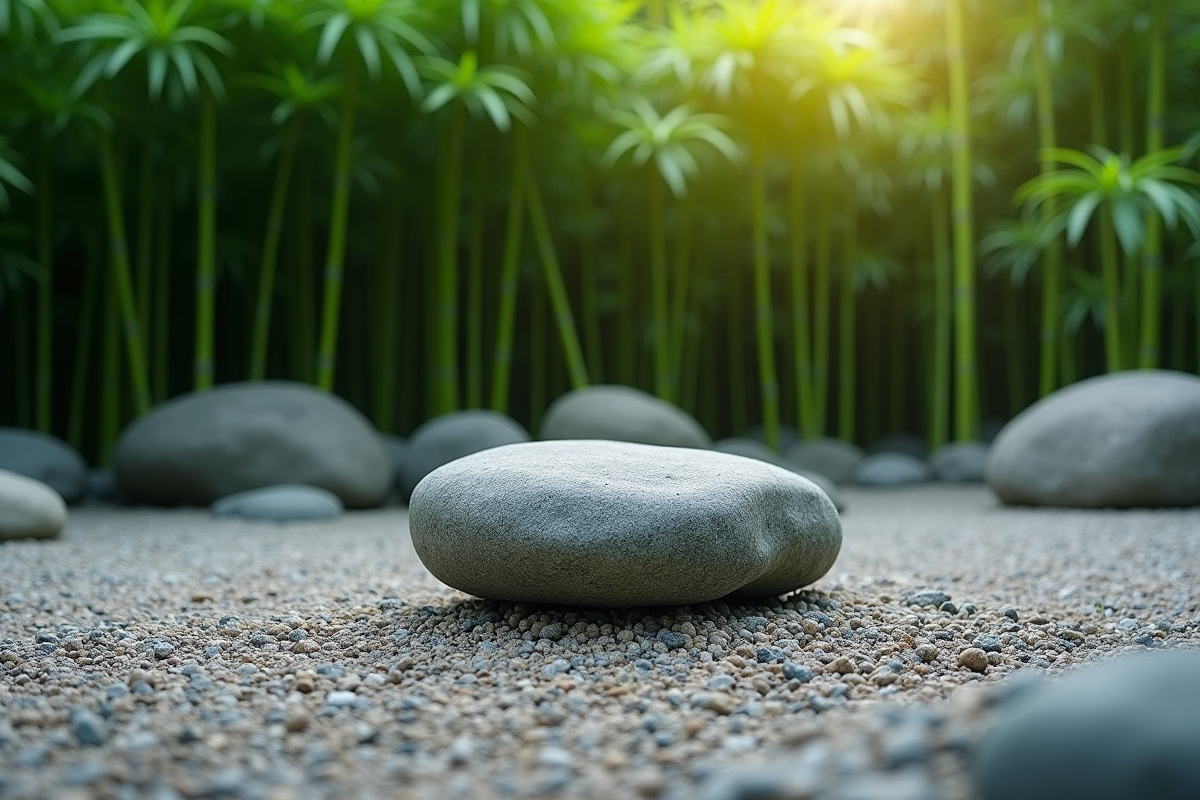 Créer un jardin zen grâce à une pierre de jardin imposante