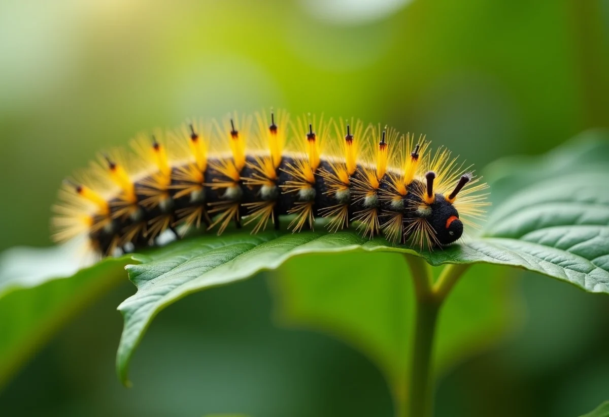 Chenille jaune et noire : comment préserver votre jardin naturellement